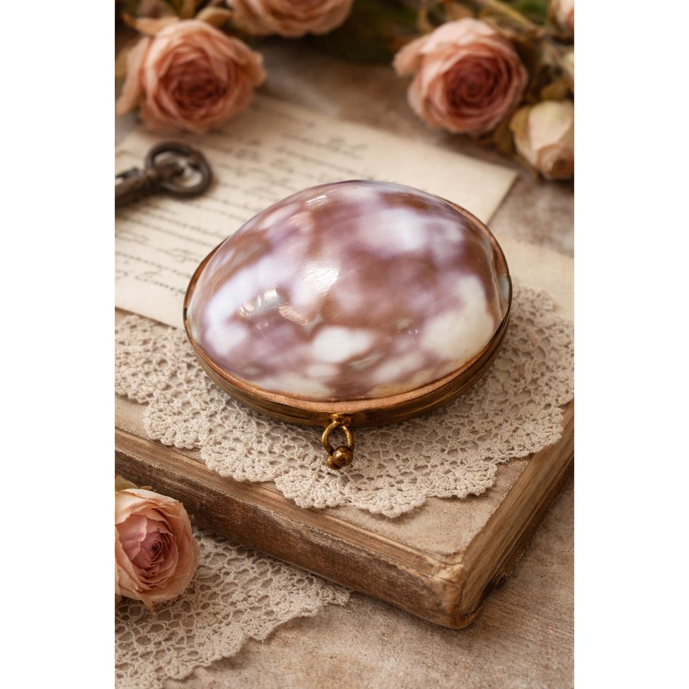 Vintage Shell Trinket Box –Seashell Keepsake Box‎ Coastal Cottage MCM